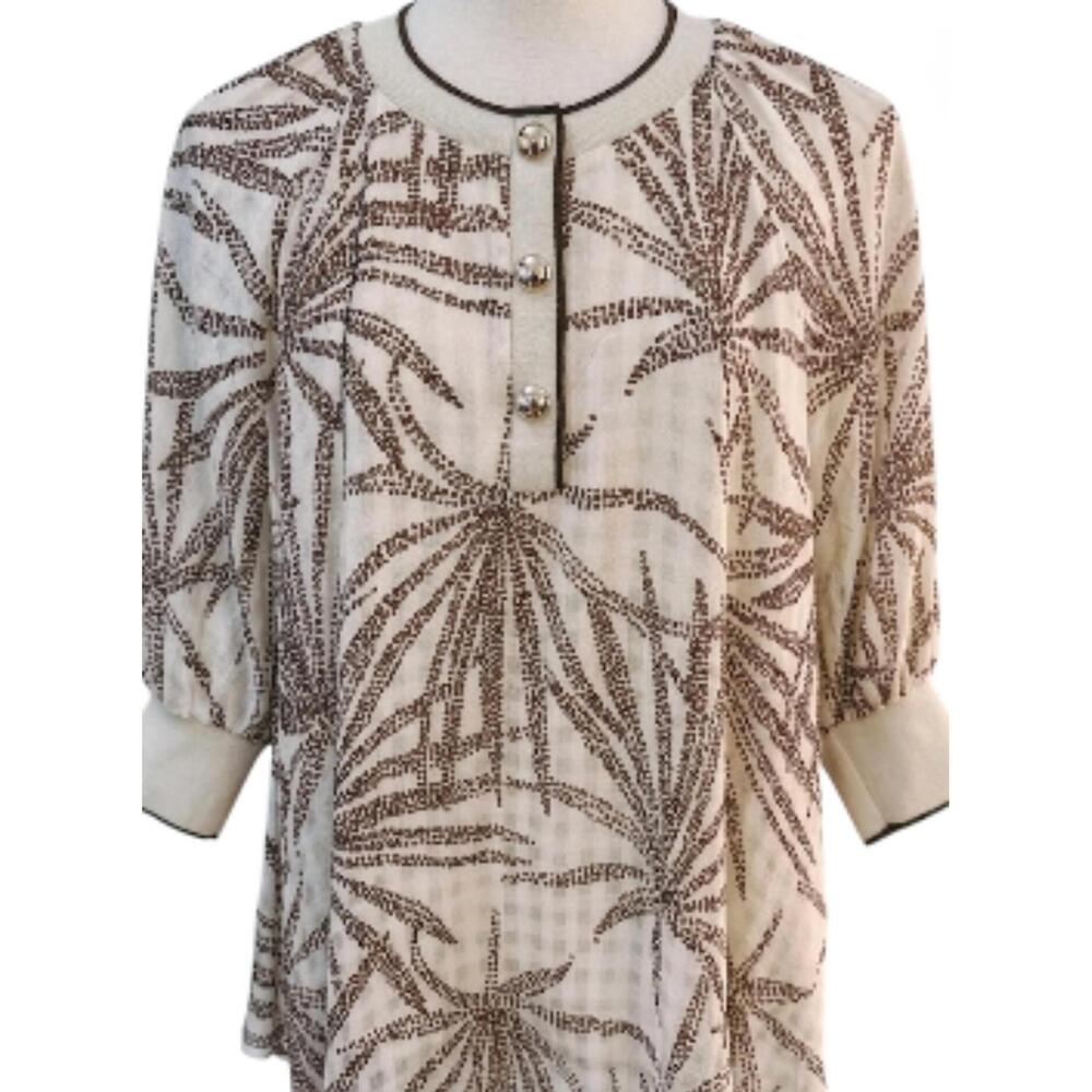 NEW EXQUISE women's palmer blouse in brown